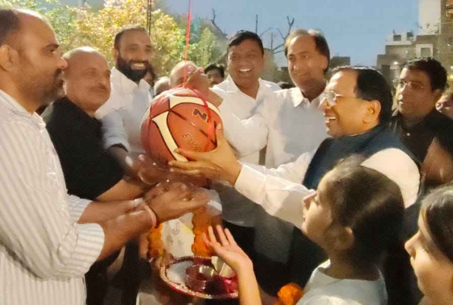 Basketball players were presented with basketball poles