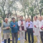 Yoga practitioners at Rajnagar Auxiliary Park