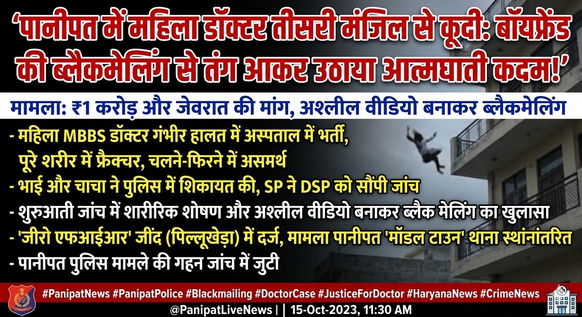 Panipat MBBS Doctor Suicide Attempt